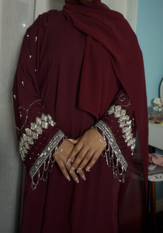 Burgundy Abaya